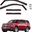 in-Channel Rain Guards for 2015-2020 Chevy Suburban, Window Visor Shields Vent Deflector Shade Wind Dark Smoke 2016 2017 2018 2019 15 16 17 18 19 20, Tape-On Inside-Mount, 4PCS