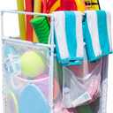Rolling Pool Noodle Storage Organizer Bin, Standard Noodle Holder (25.4" W x 26" L x 40.5" H), White