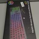 Wireless Keyboard and Mouse - RGB Backlit, Rechargeable & Light Up Letters, Full-Size, Ergonomic Tilt Angle, Sleep Mode, 2.4GHz Quiet Keyboard Mouse for Mac, Windows, Laptop, PC, Trueque(White)