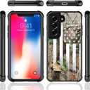 CARLOCA Compatible with Samsung Galaxy S22 Case,Camo Forest American Flag Samsung Galaxy S22 Cases Graphic Design Shockproof Anti-Scratch Drop Protection Case for Samsung Galaxy S22