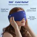 2 Pack Cooling Gel Eye Mask - Puffy Eyes, Dark Circles, Migraine Relief, FSA Eligible, FACEMOON Reusable Sleep Mask for Ice Cold Compress, Long Lasting Comfort for Eye Care, Self Care(Black,Blue)