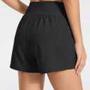 Ekouaer Women's 3" Board Shorts High Waisted Swim Shorts Swimsuit Bottoms Beach Shorts with Pockets (Black, XL)