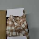 HunnmingRe 1 Pcs Brown Plaid Gingham Ruffle Table Runner 118 x 13.8'' Farmhouse Table Runner 100% Cotton Scalloped Long Dresser Scarves for Mothers Day, Dining Room, Wedding, Kitchen Rustic Home Decor