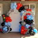 BTJiaDe 195 Pcs Race Car Balloons Arch Garland Kit Fast One Birthday Party Decorations for Boys Latex Balloons Traffic Light Aluminium Film Balloon Racing Car Themed Two Fast Birthday Decorations