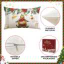 Artscope Christmas Oh Holy Night Merry Bright Jesus Wreath Throw Pillow Covers 12x20 Inch Set of 4, Winter Hoilday Christmas Decoration Pillow Cases for Home Sofa Couch Decor-Grey