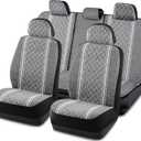 Road Comforts Baja Blanket Seat Covers Gray Diamond Bucket Seat Covers Low Back Full Set - Jacquard Fabric, Airbag Compatible, Universal Fits for Most Cars, Truck, SUV, Vans