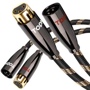 TODN Balanced XLR Interconnect Audio Cable Male to Female Stereo XLR Mic Cable for Audiophile, HiFi Sound (9.8ft/3m, A Pair)