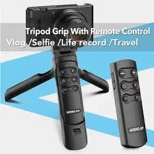 for Sony Tripod Wireless Shooting Grip with Shutter Release - Mini-Tripod with Rechargeable Remote Control for ZV-E10/ZV-E1/ZV-1/ZV-1F/RX100 VII/RX0 II/A6700/A6400/A6600/A7 III/FX3/FX30 - for Vlogging