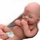 DangTpor 16" Realistic Newborn Silicone Baby Doll - 4.4 Lbs, 3D Painted Skin, Visible Veins, Weighted Sleeping Girl