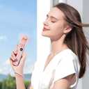 SWEETFULL Portable Handheld Mini Fan with LED Display, 3-in-1 Personal Foldable USB Rechargeable Hand Held Fan & Flashlight for Travel, Lash Eyelash, Cute Small Pocket for Women, Girls (Pink)