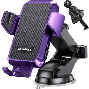 JOYMASS Wireless Car Charger, Phone Holders for Your Car, 15W Auto Clamping Phone Mount Car Accessories for iPhone 16 15 14 13 12 Mini Pro Max, Samsung Galaxy S24 Ultra S23 S22+ Note 20, etc - Purple
