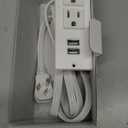 Recessed Outlet Desk Outlets with USB Ports Recessed Power Strip with 2-Socket 2-USB Charging Ports Desktop Power Grommet Charging Station with 6FT Extension Power Cord,Flat Plug (White)