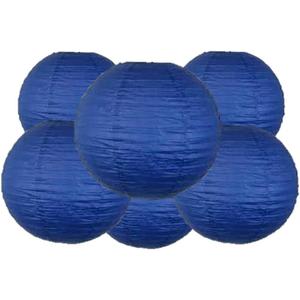 Pack Of 6 Round Paper Lanterns Lamp Wedding Birthday Party Decoration (Royal Blue, 4"/10CM)