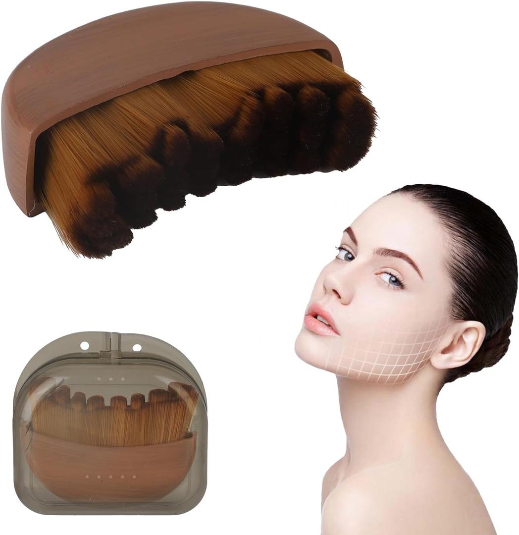 Lymphatic Contour Face Brush with Super Soft Bristles, Reduces Swelling, Ergonomic Facial Contour Massager, Portable Beauty Tool Precisely Adheres to The Skin and Relieves Fatigue