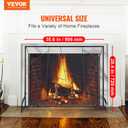 VEVOR Fireplace Screen Single Panel, Sturdy Iron Mesh Fireplace Screen, 35.6"(L) x28.4(H) Spark Guard Cover,Simple Installation,Free Standing Fire Fence Grate for Living Room Home Decor Modern