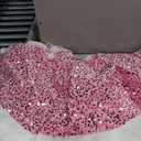 Christmas Tree Skirt, Hot Pink Sparkly with Faux Fur Plush Christmas Decorations Tree Base Mat Thick Velvet Rugs for Xmas Party Home Decor (Hot Pink)