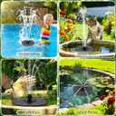 SZMP Solar Fountain with 3 Spray Height, 3.5W Glass Solar Bird Bath Fountain with 4 Adjustable Fixed Rods, and 7 Nozzles, Outdoor Solar Water Fountain Pump for Bird Bath, Garden, Pool, Pond