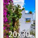 20x30 Wood Frame White, Natural Woodgrain 30x20in Picture Frame, Rustic Wooden 20 x 30 inch Gallery Wall Photo Poster Frame with HD Plexiglass, Horizontal Vertical Wall Mounting Display 1pcs