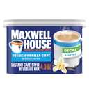 Maxwell House Instant Cafe-Style Beverage Mix, Decaf and Sugar Free, Easy to Prepare, 1 Canister, for Quick Morning Coffee or Afternoon Treat, French Vanilla Cafe, Kosher Dairy, 4.3 oz (EXP 04/17/25)