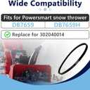 302040014 Snowblower Auger Drive Belt for Powersmart DB7659/DB7659H Snow Thrower, Snow Blower Replacement Parts V-Drive Belt, Snow Thrower Belt