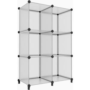 HOMIDEC 6 Light Grey Cube Storage Organizer, Modular Storage Shelf with Hammer, Cube Storage Bin Cabinet Closet Bookshelf for Living Room, Bedroom, Office, Each Cubes Size 11.8 x 11.8 inch