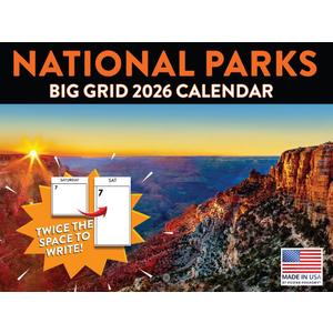 Big Grid National Park Calendar 2026 Monthly Wall Calender 12 Month | American Made In The USA