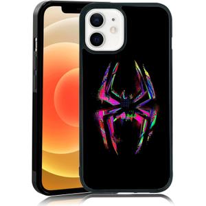 Morales Punk Gwen Phone Case Fit for iPhone 12/12 Pro, Black Spiderverse TPU Shockproof Protective iphone Case Cute Colorful Spider Phone Case Cover Gift for Boy Girl Men Wome