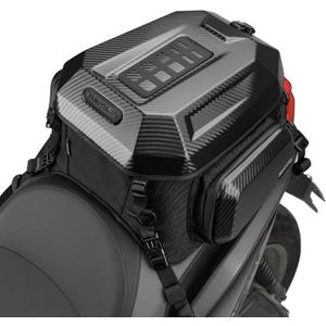 Rhinowalk Motorcycle Tail Bag Travel Luggage Expandable Motorcycle Helmet Bag 23L-35L Waterproof All Weather/Trunk/Rack Bag with Sissy Bar Straps-Carbon Black New Upgrade