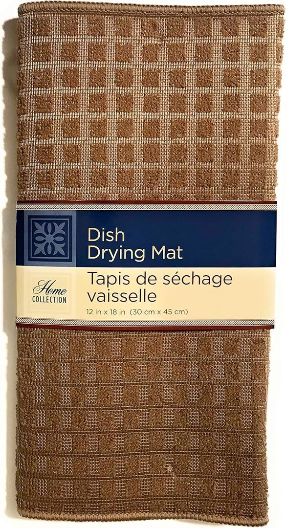 Glasses Dishes Microfiber Drying Mat Kitchen Accessory Dishes - Brown