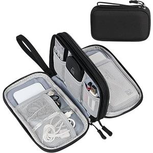 FYY Electronic Organizer, Travel Cable Organizer Bag Pouch Electronic Accessories Carry Case Portable Waterproof Double Layers Storage Bag for Cable, Cord, Charger, Phone, Earphone, Black