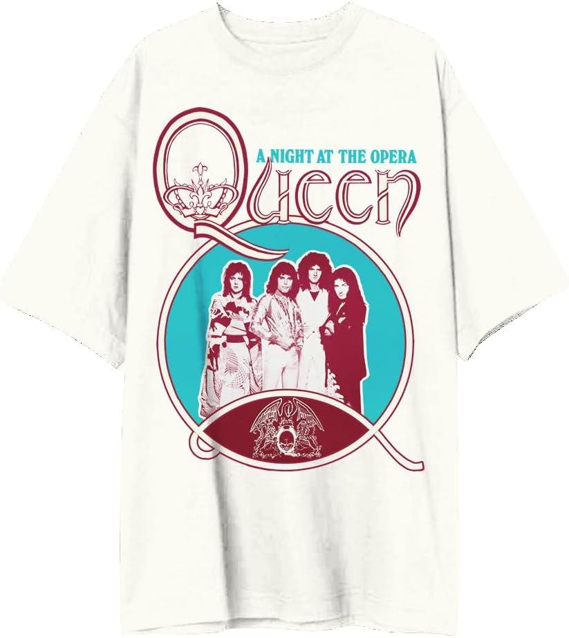 Queen Unisex Adult Offical Merch Opera T-Shirt (White, S)