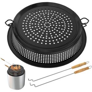 Fire Pit Spark Protector Screen for Solo Stove Ranger 15" Accessories, Black Steel Fire Screen for Solo Stove Ranger and Other Outdoor Fire Pits, Heavy Duty Spark Shield for Backyard Party Fire Pits