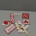 Jetec 12 Pcs Valentines Day Decorations for Home Valentine's Day Tiered Tray Decor Set Heart XOXO Wooden Sign Rustic Farmhouse Decor Love Tiered Tray Decorative Signs for Home Table Party