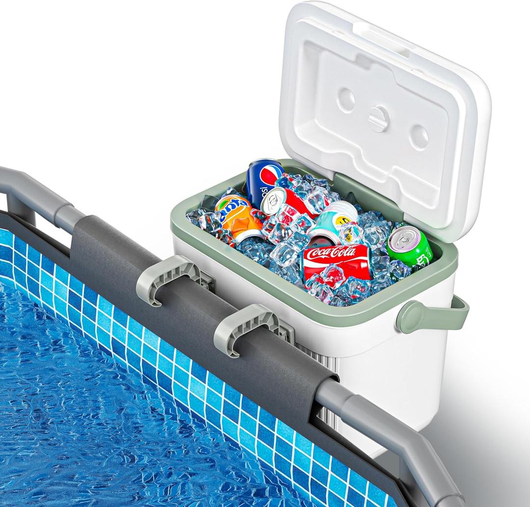 Pool Cooler for Above Ground Pools, Insulated Poolside Cooler with Handle, Keeps Ice for 1-3 Days, Portable Poolside Ice Chest Swimming Pool SPA Accessories