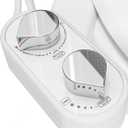CLEAR REAR Bidet Attachment for Toilet Seat - Non-Electric, Self-Cleaning Dual Nozzle, Adjustable Water Pressure, Rear & Feminine Wash, Toilet Bidet Hygienic Bathroom Upgrade (White)