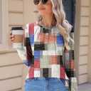 Kistore Women's Long Sleeve Tops Crew Neck Pleated Dressy Casual Blouses T Shirts Fall Clothes 2026