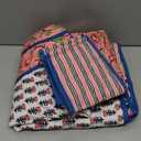 Wyeysyt Women's Cropped Puffer Quilted Jacket Cardigan Floral Printed Lightweight Long Sleeve Open Front Short Padded Coats (03red)