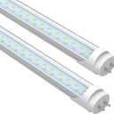 JESLED T8 LED 4FT Type A+B Light Bulbs, 24W(65W Equivalent), 3000LM, 6000K Super Bright, Plug and Play or Ballast Bypass, 4 Foot LED Fluorescent Tube Replacement, ETL Listed, Dual-Ended, Clear, 2 Count(Pack of 1)