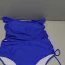 Pink Queen Women's High Waisted Swimsuit Ruched Bathing Suit Tankini Top 2 Piece Cheeky High Waisted Bikini Set Blue L