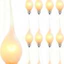 Silicone Dipped Candle Light Bulbs, 5W C7 Base Clear Chandelier Bulbs for String Lights Candle Lamp, Shatterproof Waterproof Holiday Decoration Lights for Windows, Christmas, Halloween, 12PK