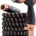 Pocket Hose 50 FT Copper Bullet Expandable Hose w/Thumb Spray Nozzle, AS SEEN ON TV, 650psi 3/4in Solid Copper Anodized Aluminum Fittings Lead-Free Lightweight No-Kink Garden Hose