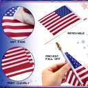 Shimeyao Small American Flags on Stick 8 x 12 Inch Mini US Flags Wooden Stick Bulk for 250th Anniversary Lawn Yard 4th of July Decorations Independence Memorial Day Patriotic Party