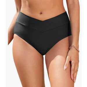 Women V Cut Full Coverage Bikini Bottom - High Wa, Size -S
