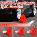 RELIANCER 4 Pack 18" Traffic Cones,Weighted Parking Cones,Orange Road Safety Cone w/ 4" Reflective Collars,Heavy Duty Construction Cone for Traffic Control,Crowd Control,Driving Training,Parking Lot