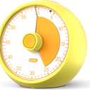 Conchstar Visual Timer 60-Minute Countdown Timer with Optional Alarm, Focus Tool for ADHD & Autism, Time Management for Homework, Chores, Office, Kitchen, Teaching & Study Routines (Yellow)