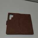 Premium Brown Leather Magnetic Wallet Case for Samsung Galaxy S24 Ultra | MagSafe Compatible Wireless Charging, 3 Card Slots & ID Holder, Kickstand, 360 Military Shockproof Protection