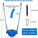 Hi-Na Kids Swing for Swing Set, Heavy Duty Rope Swings with Snap Hooks and Straps, 440LBS Capacity, Toddler Swing Seat for Indoor Porch, Outdoor Playground, Tree, Blue