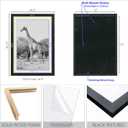 13x19 Wooden Poster Frame Set of 4 (with 11x17 Mat), Solid Wood with Plexiglass, Wall Mount Display, Large Picture Frames Collage Wall Dcor, Black