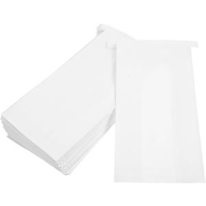 NOLITOY 25Pcs Paper Sandwich Bags Greaseproof Bakery Bags with Seal for Cookies Snacks and Durable White Kraft Paper