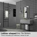 3 x Wall Stickers Tile Stickers, Tezam 50PCS 6' X 6'Square Bathroom/Kitchen Tile Transfer Stickers Waterproof, 4 Colors to Choose (Grey)